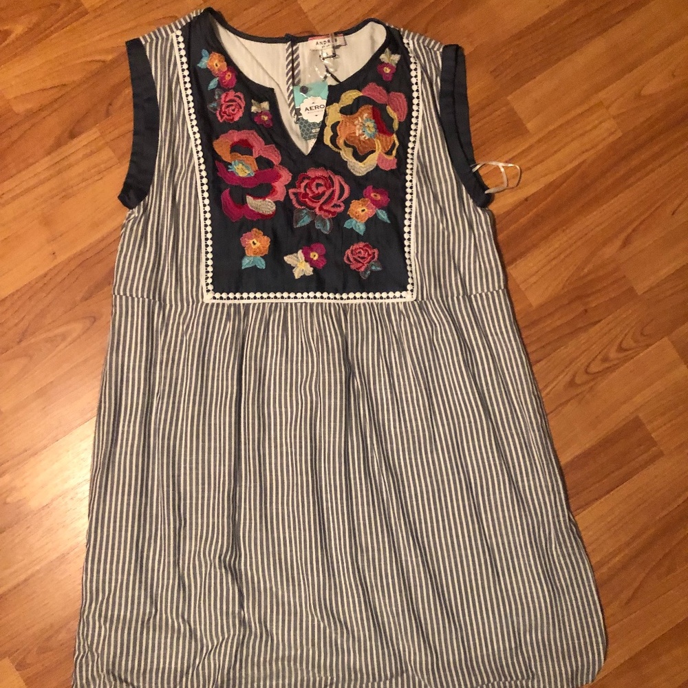 Embroidered Shift Dress